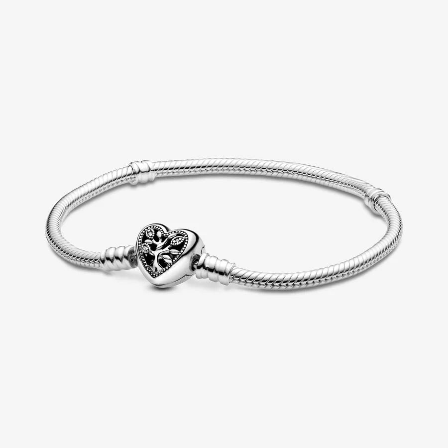 Pulseira Pandora Moments Malha Snake Coração + Arvore