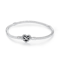 Pulseira Pandora Moments Malha Snake Coração + Infinito